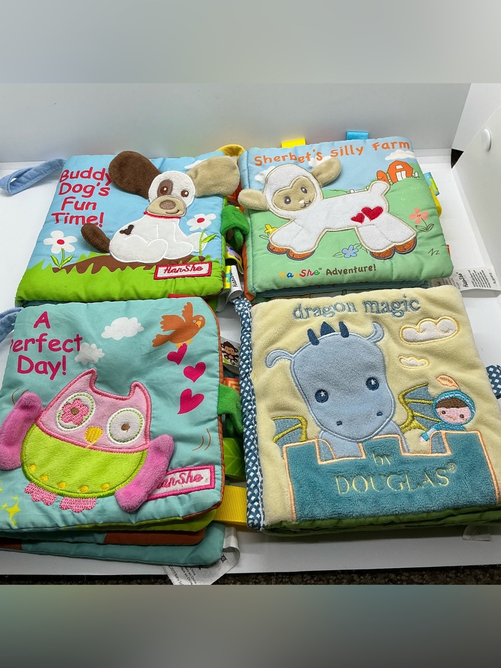 HanShe Baby Crinkle Sensory Developmental Soft Plush Book Lot